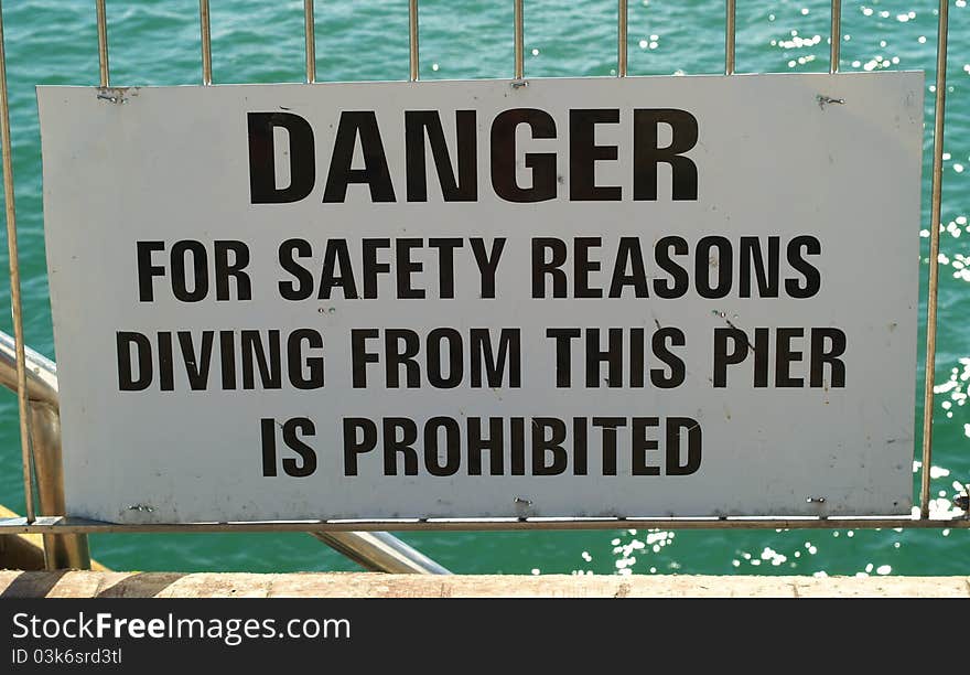 No diving sign