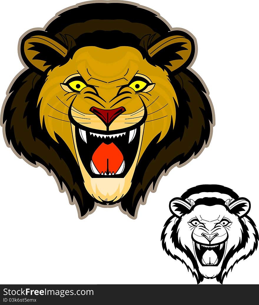 Roaring Lion Head Mascot