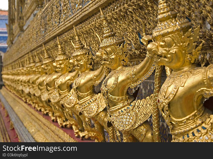 Wat Phra Kaew, Bangkok , Thailand. main temple in the Grand Palace.