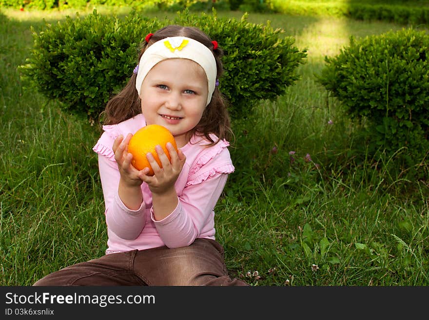 Girl & orange