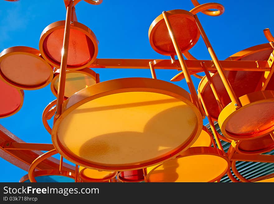 Colorful structure at the children's playground.