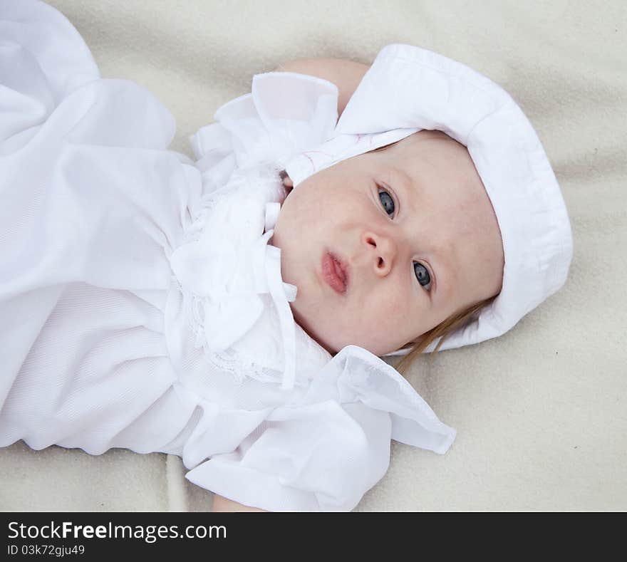 The portrait of the baby in park. The portrait of the baby in park