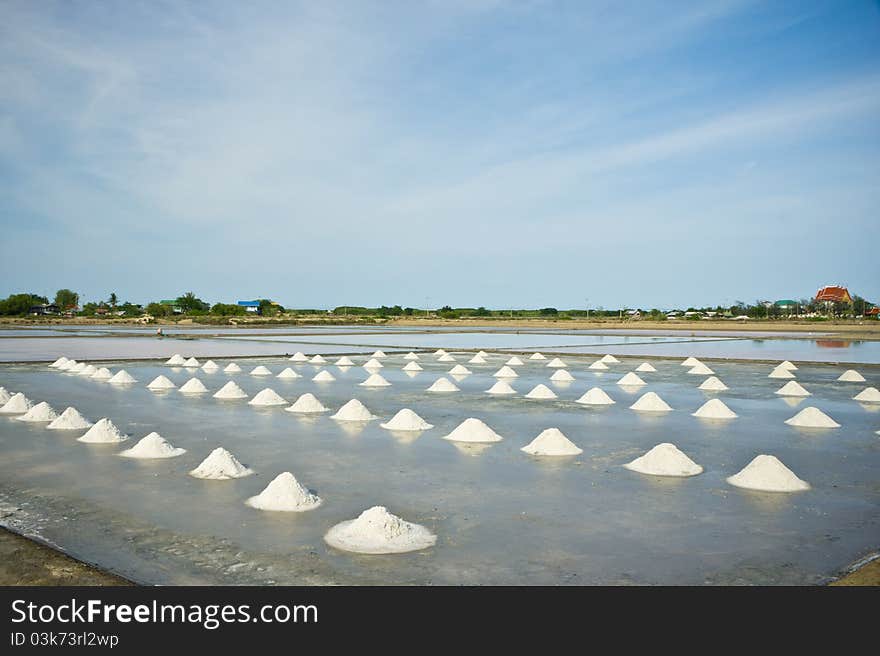 Salt farm in Samutsakorn, Thailand. Salt farm in Samutsakorn, Thailand