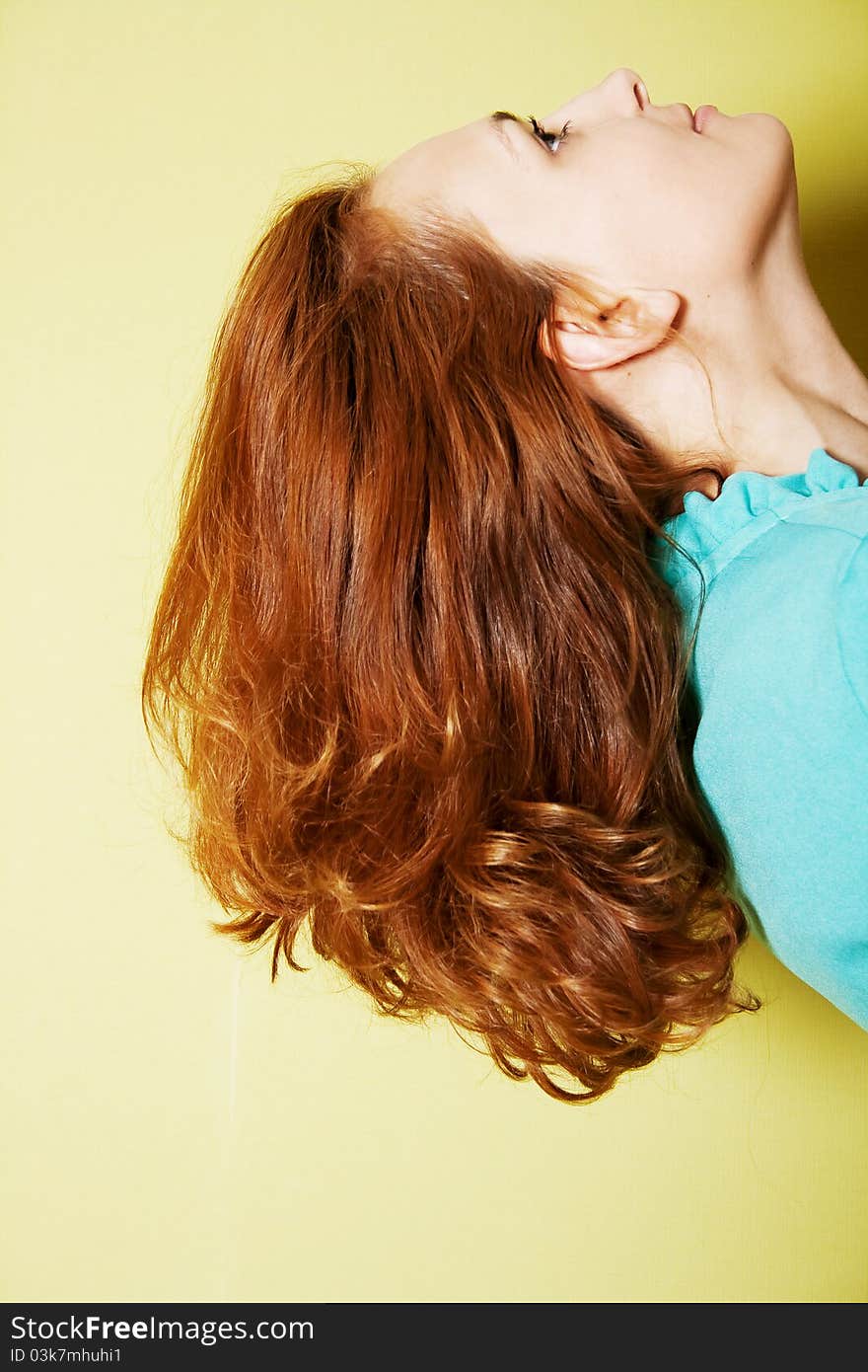 Long hairs of beautiful young woman