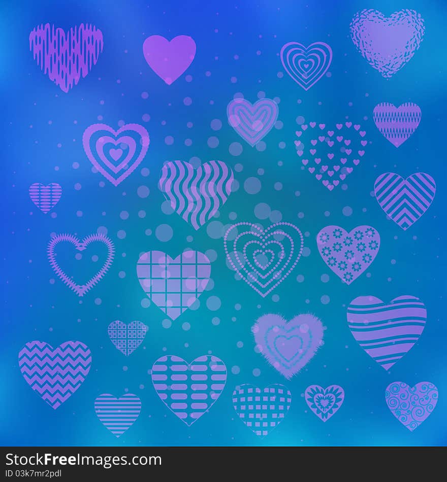 Abstract blue background with holiday valentine heart. Abstract blue background with holiday valentine heart