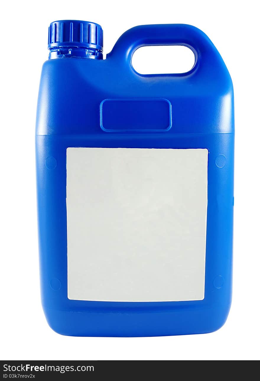 Blue container isolated over white