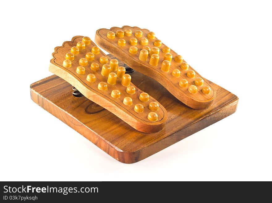 Wooden feet massage device