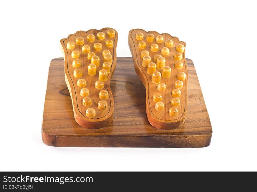 Wooden feet massage device