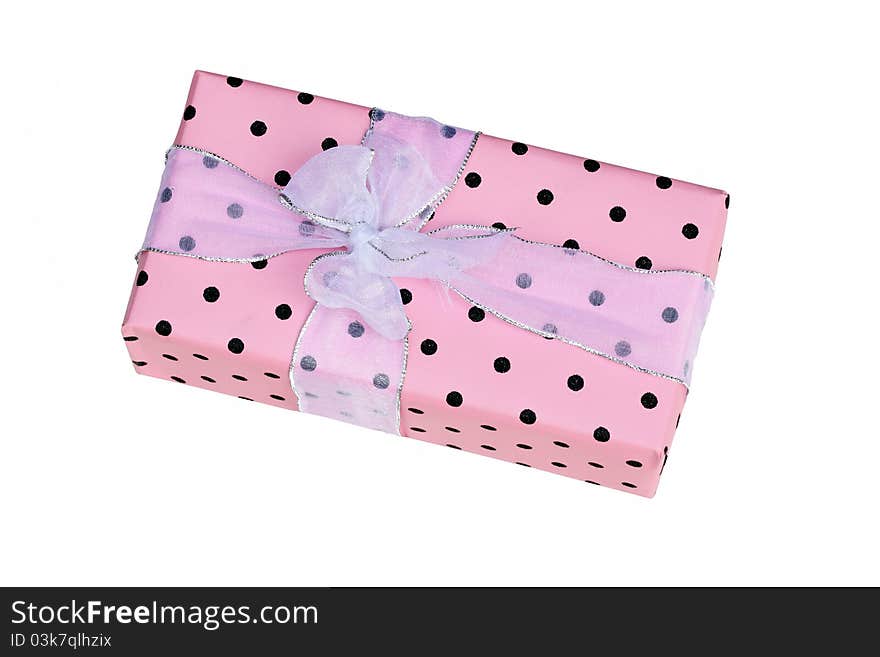 A beautiful pink gift box.