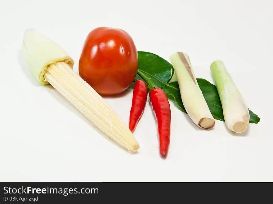 Group of Tomyum(Thai food) seasoning ingredients