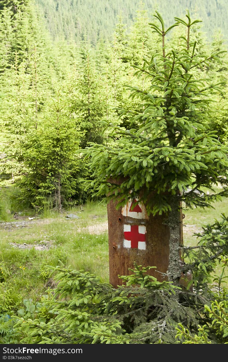 Eco tourist trail signs in Romania