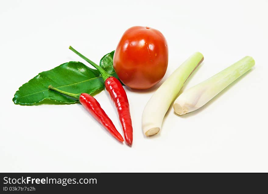 Group of Tomyum(Thai food) seasoning ingredients