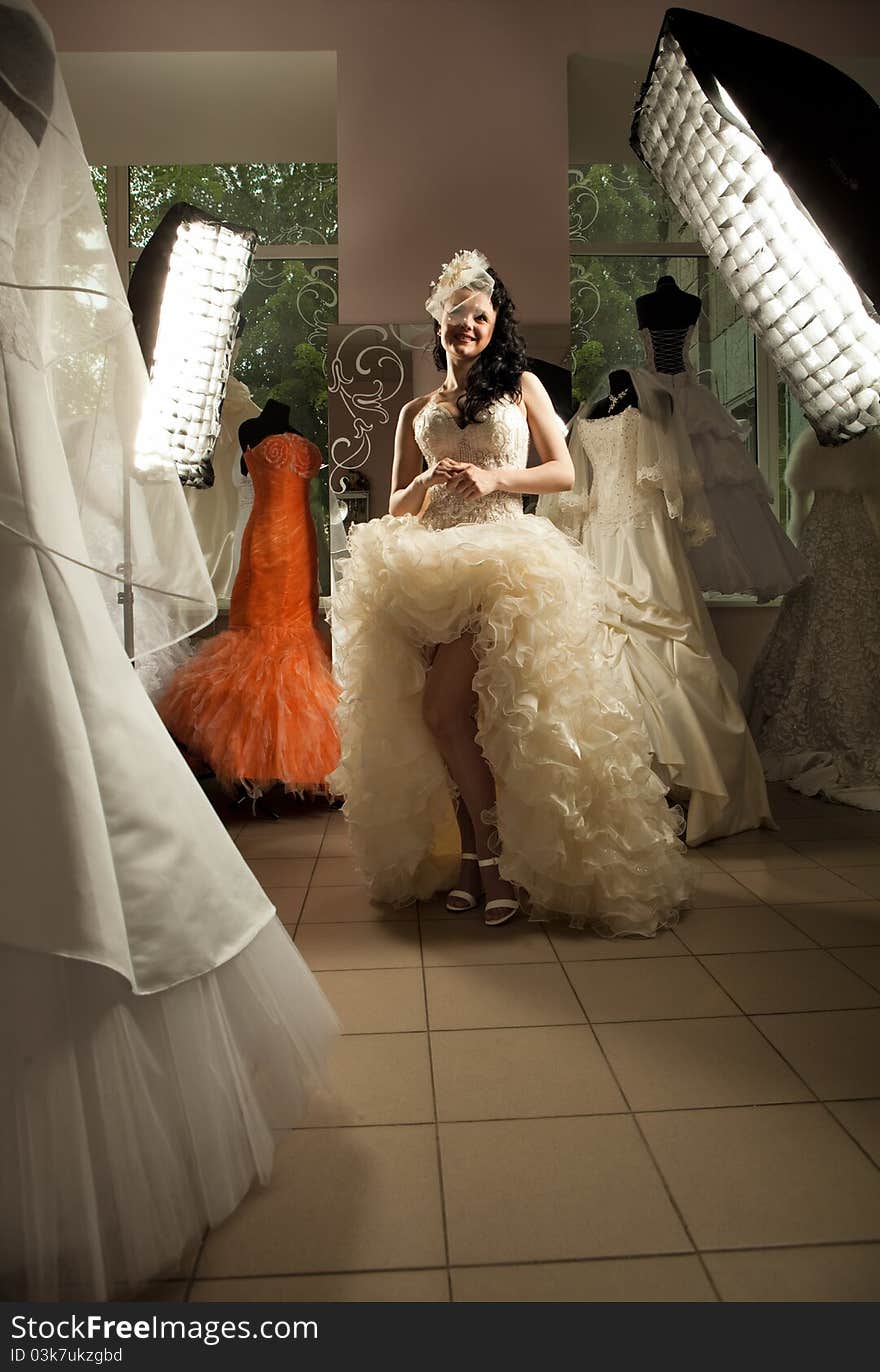 Woman In Bridal Shop