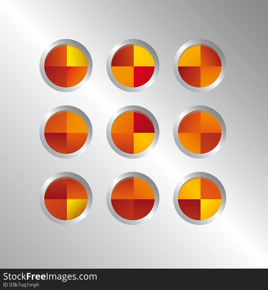 Silver background with orange raster circles. Silver background with orange raster circles