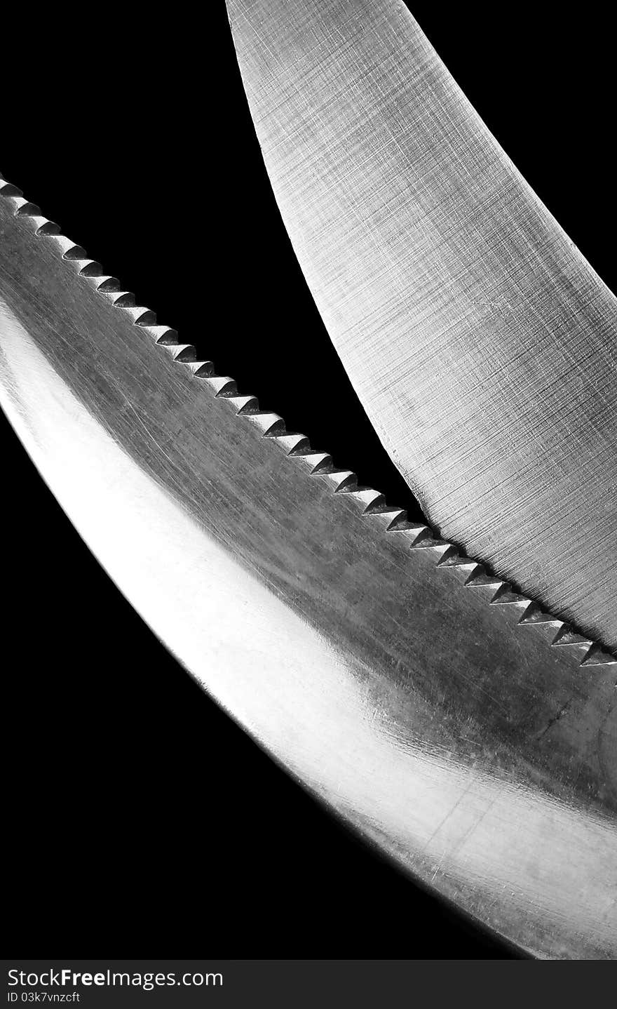 Old kitchen scissors on black. Old kitchen scissors on black