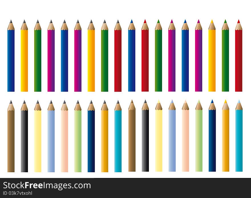 Abstract vector illustration of children's crayons isolated. Abstract vector illustration of children's crayons isolated