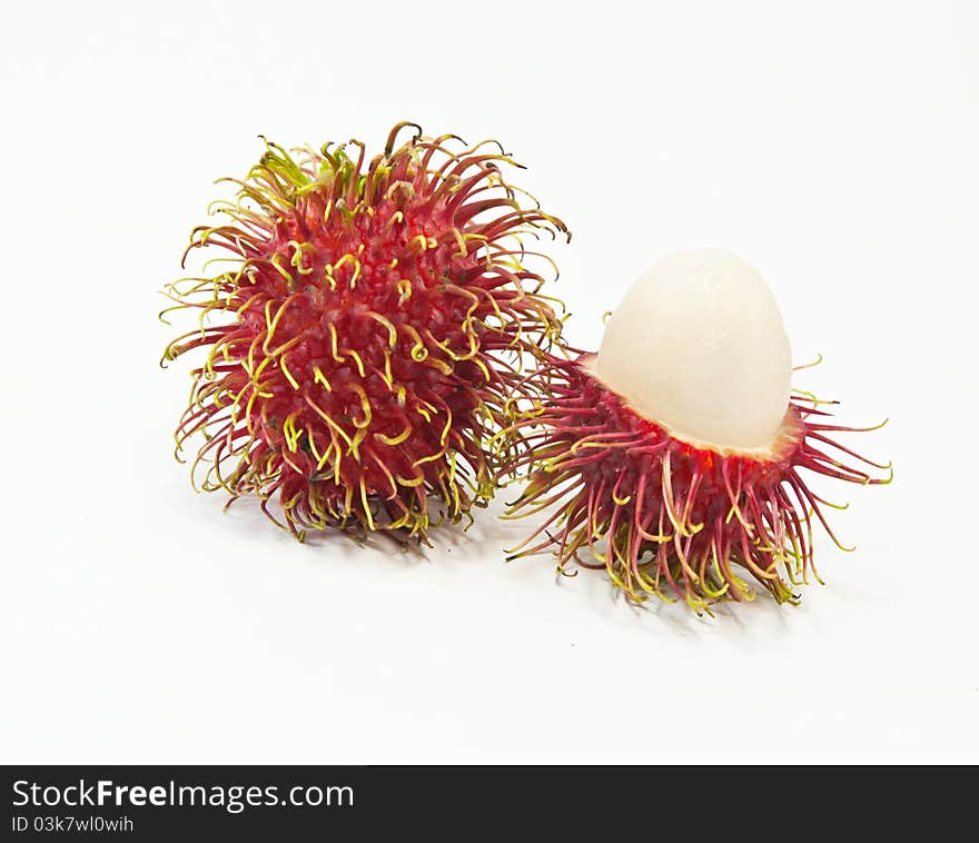 Rambutan isolated on white background.