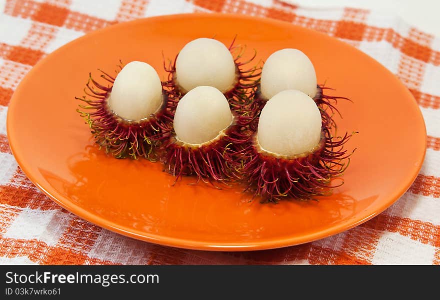 Rambutan isolated on white background .