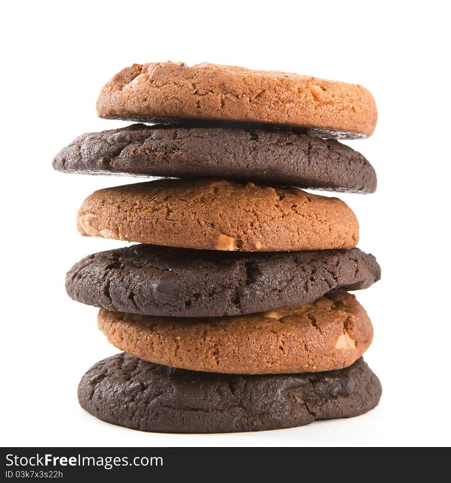 Stack of chocolate cookies