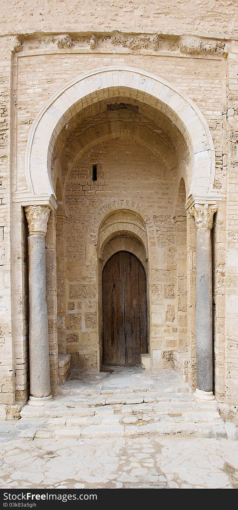 Ancient door with columns