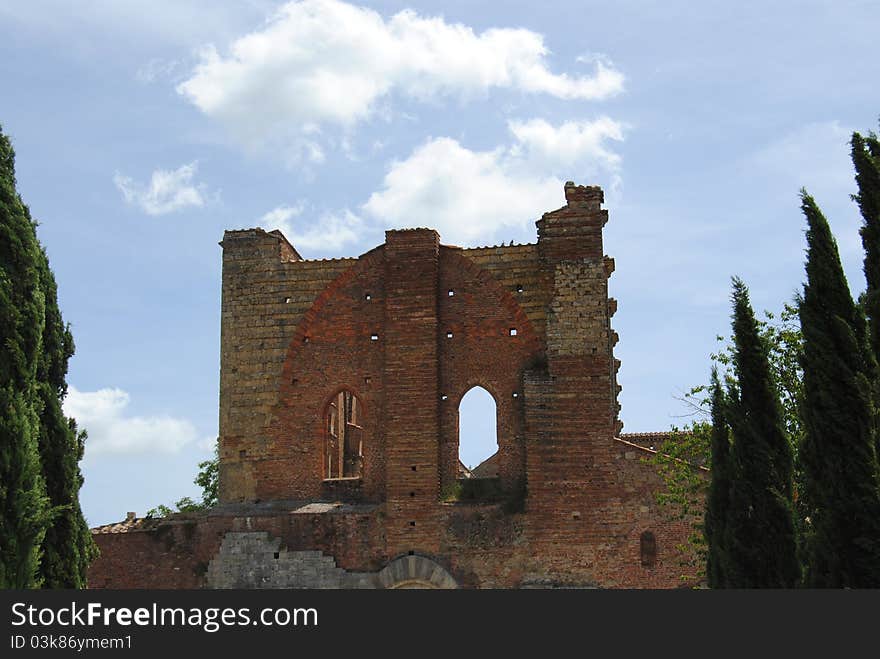 San Galgano abbey in the province of Siena, in Tuscany