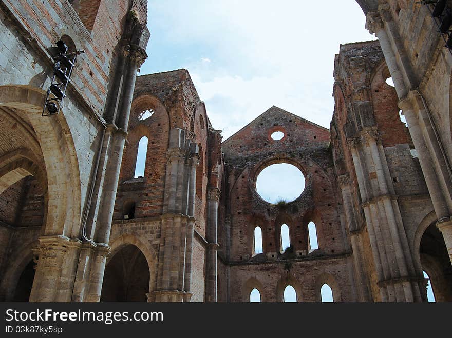 San Galgano abbey in the province of Siena, in Tuscany