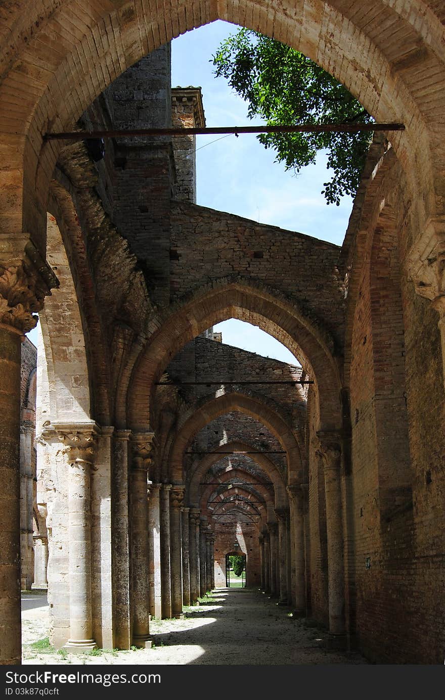 San Galgano abbey in the province of Siena, in Tuscany