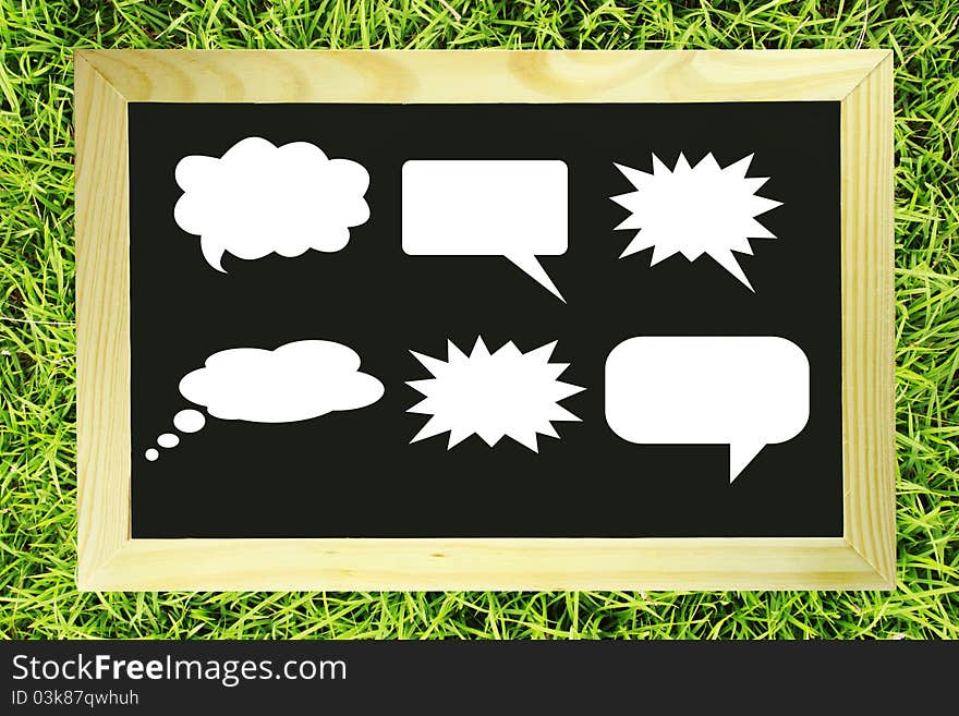 Speech Balloon Blank Message On Green Grass