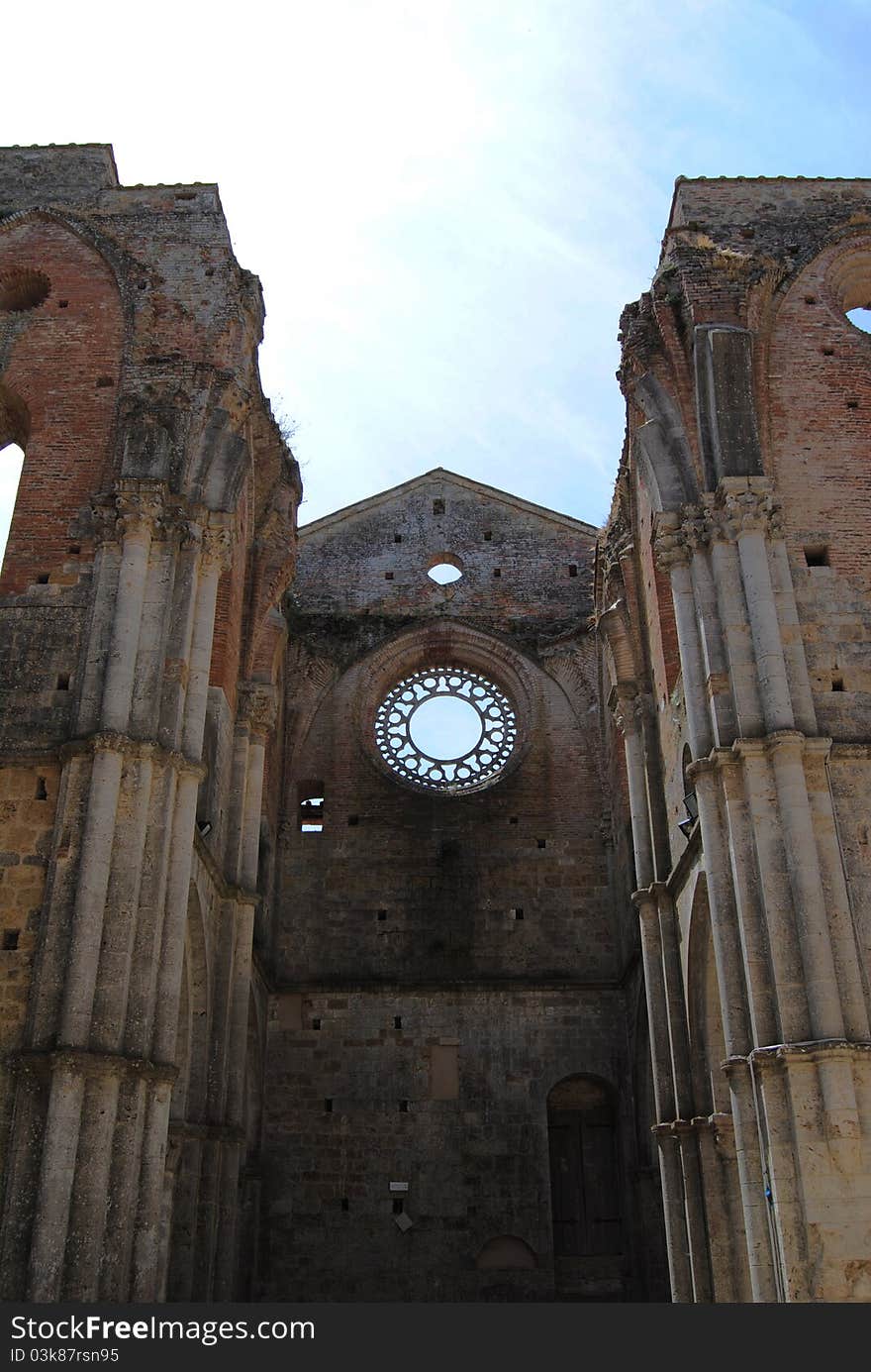 San Galgano abbey in the province of Siena, in Tuscany