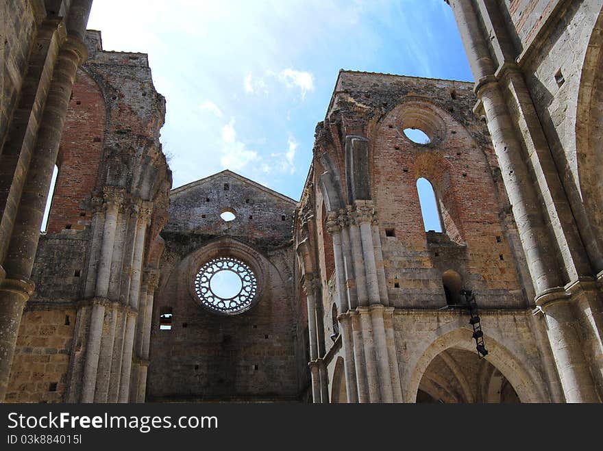 San Galgano abbey in the province of Siena, in Tuscany