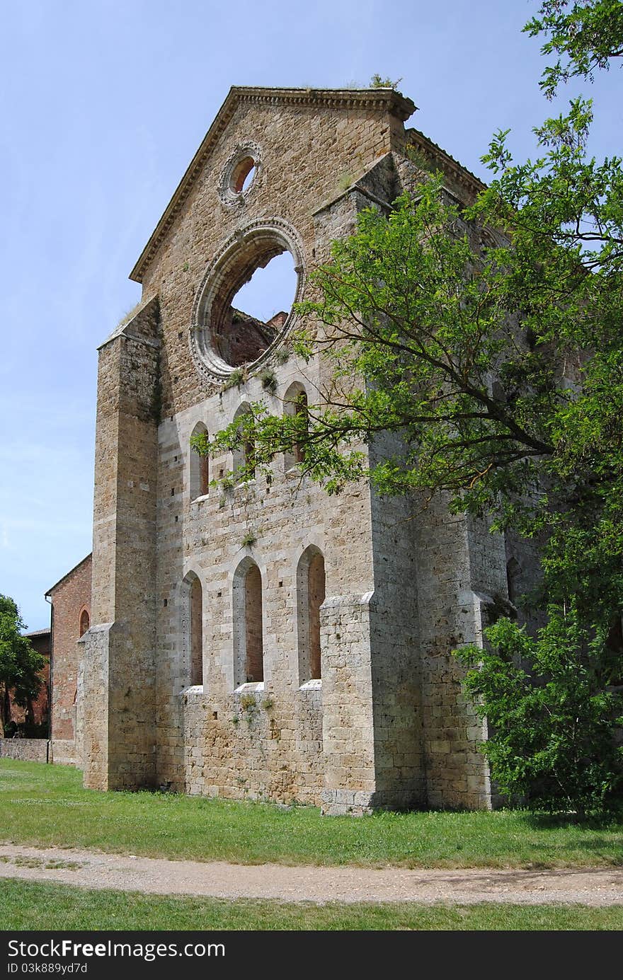 San Galgano abbey in the province of Siena, in Tuscany