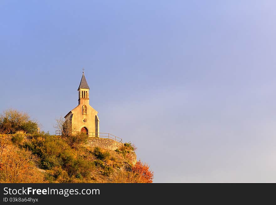 A small church in the countryside of southern France. A small church in the countryside of southern France