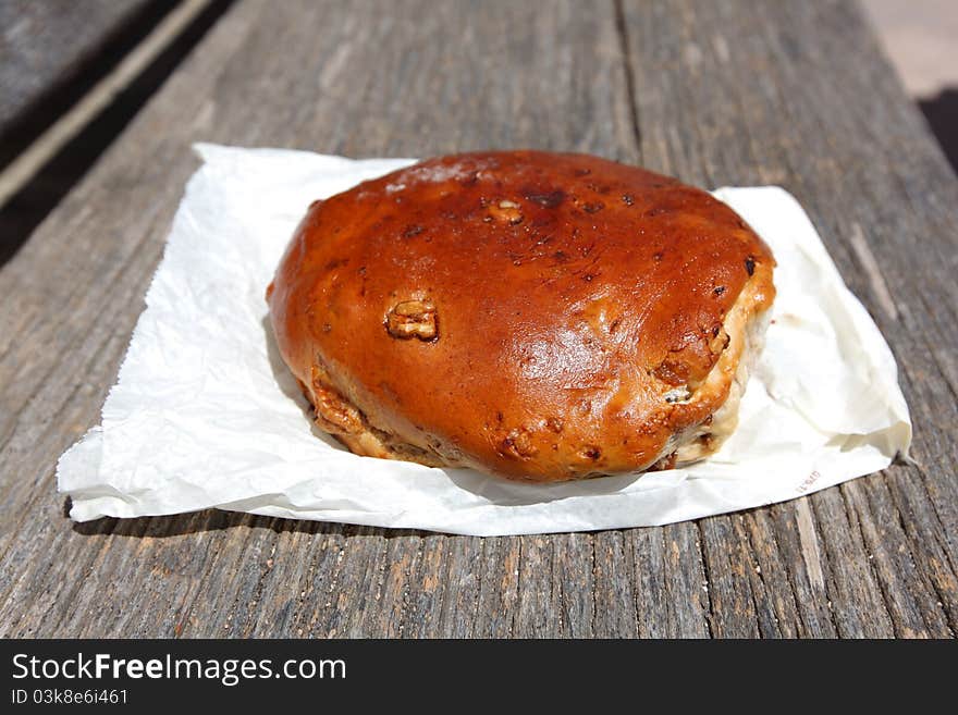 Bread of the dead with raisins typical for Corsica