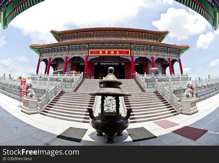 Wide angle of Chinese Temple