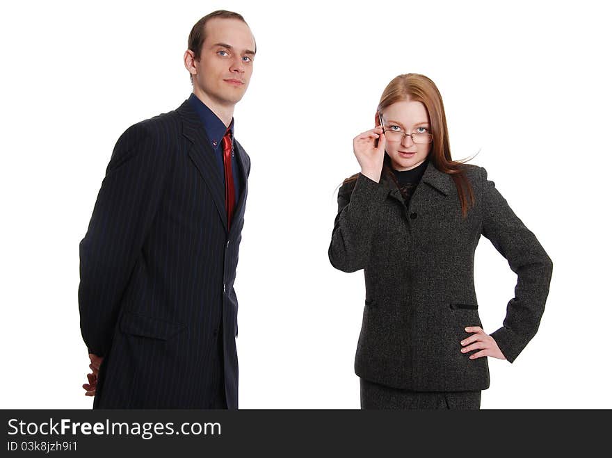 Two young businessman, isolated on white background. Two young businessman, isolated on white background