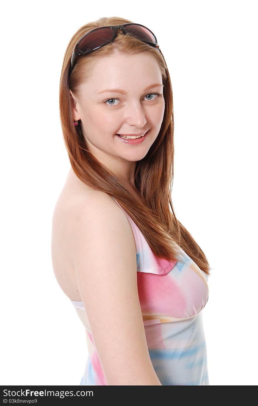 Closeup Portrait Of A Happy Young Woman Smiling