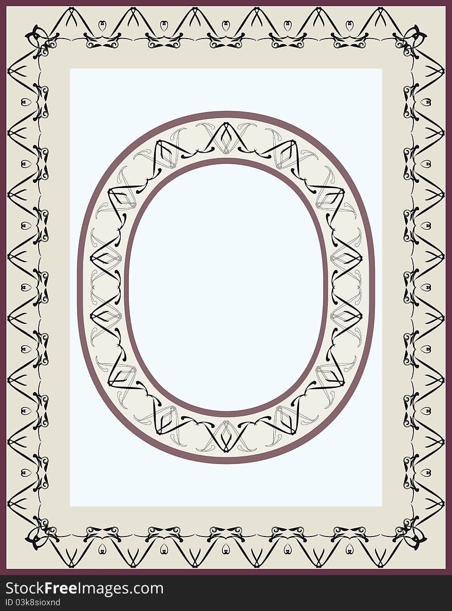 Elements for designing, creating borders. Oval Shape. Elements for designing, creating borders. Oval Shape