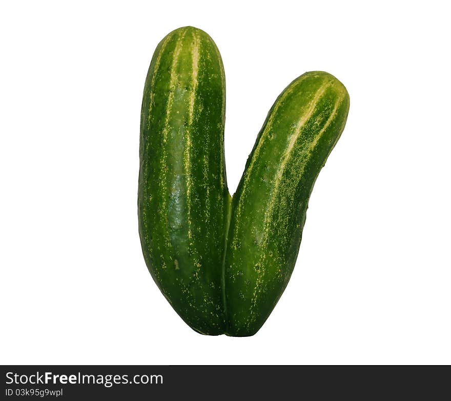 Twin cucumber isolated on white