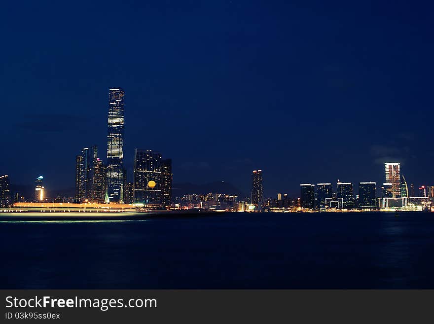 Hong Kong western Kowloon night view