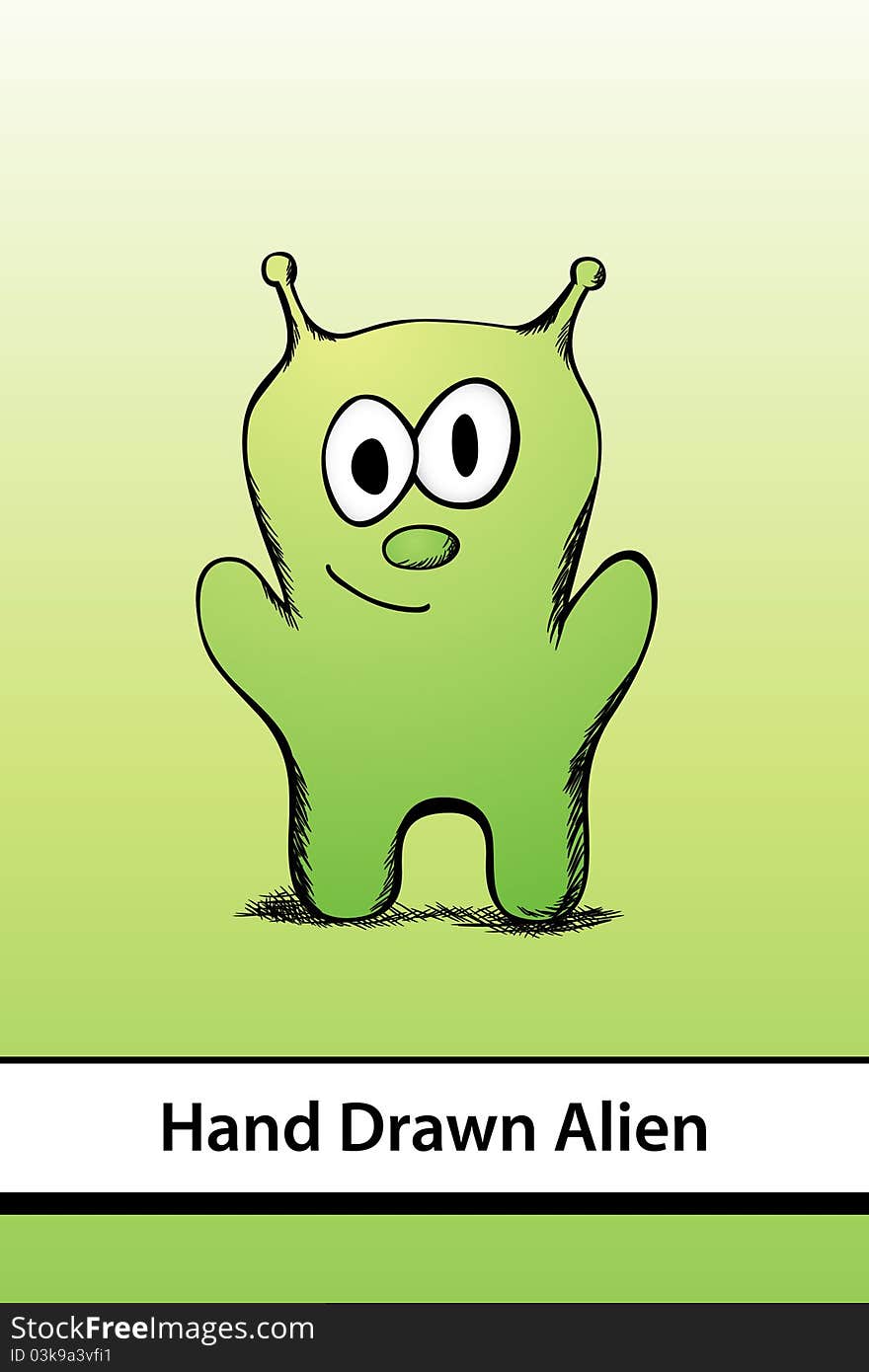 A cute cartoon alien ( illustration)