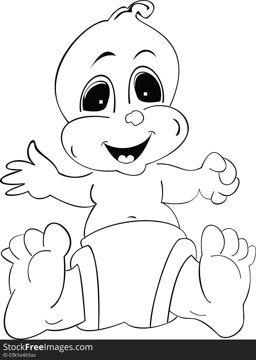 This illustration of an adorable baby can be used to advertise products for infants or young children. This illustration of an adorable baby can be used to advertise products for infants or young children.