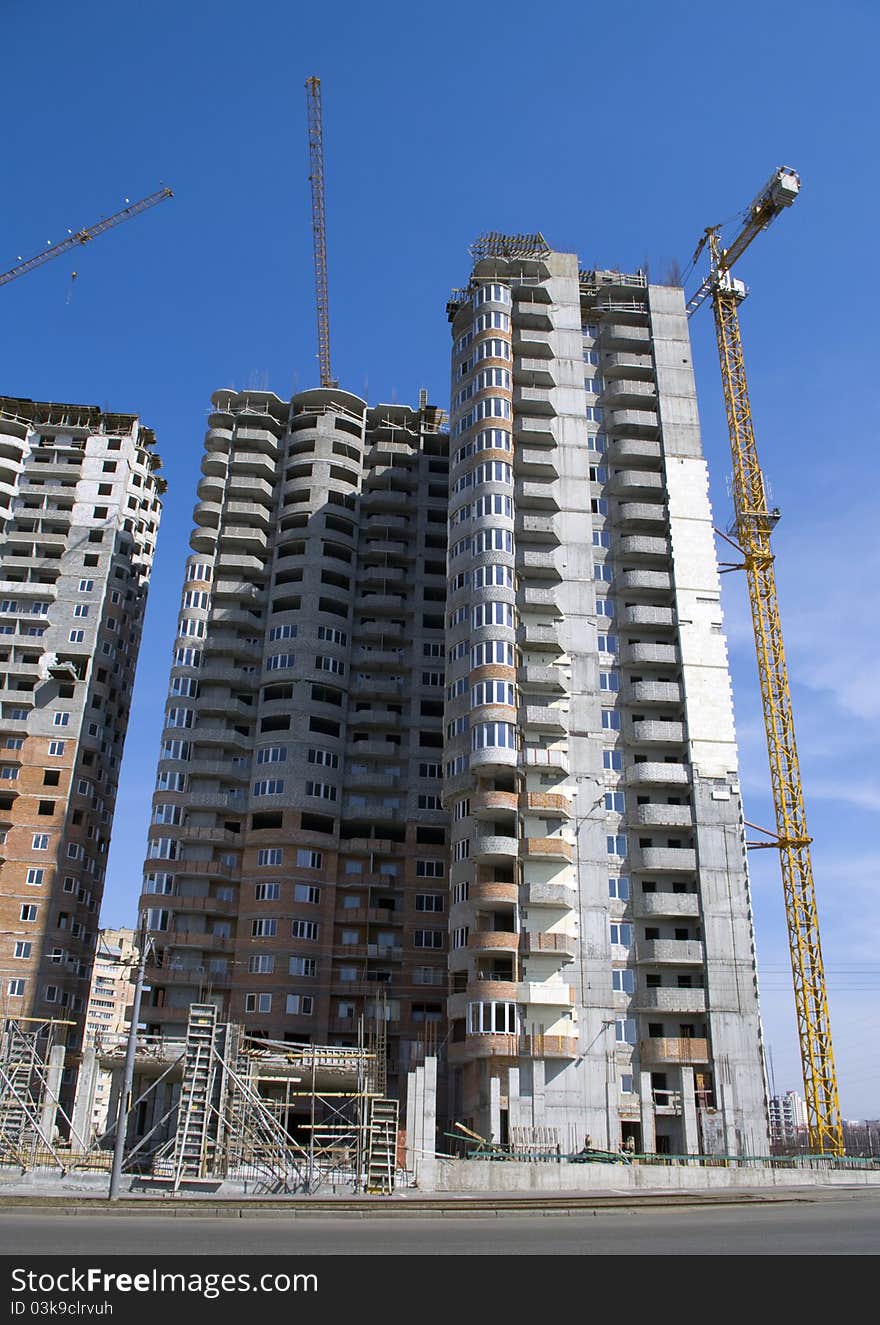 Building site with cranes