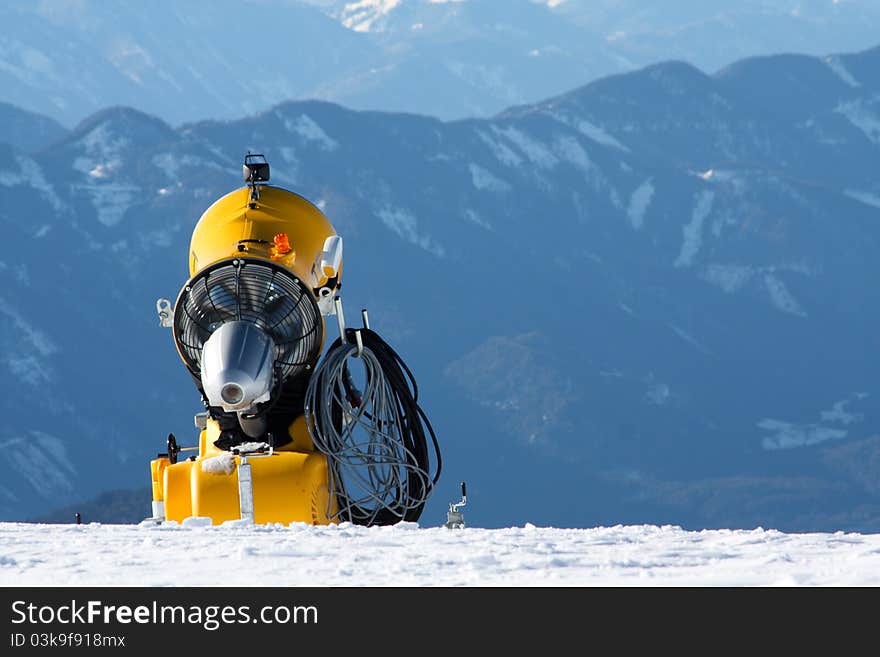 Snowmachine Austrian Alps on Gerlitzen Mountain. Snowmachine Austrian Alps on Gerlitzen Mountain