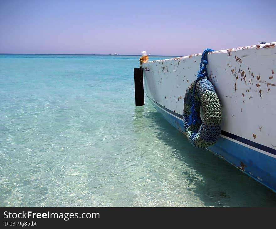 Boat on the paradise island