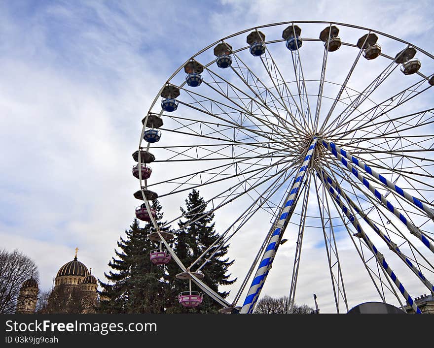 Ferris wheel in Riga city centre. Ferris wheel in Riga city centre.