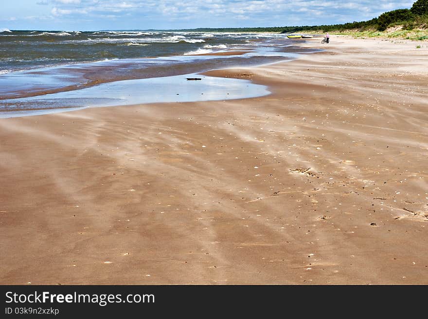 Baltic sea in windy day.