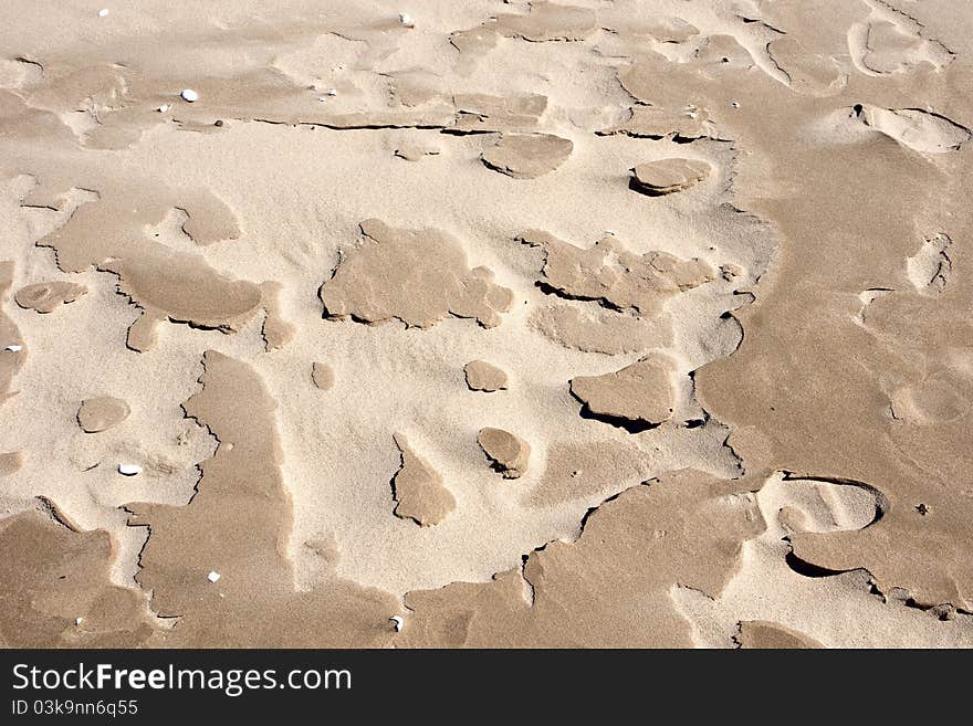 A closeup of sand.