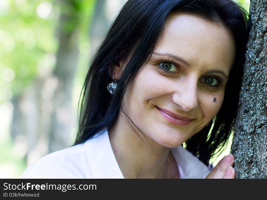 Smiling woman, close-up