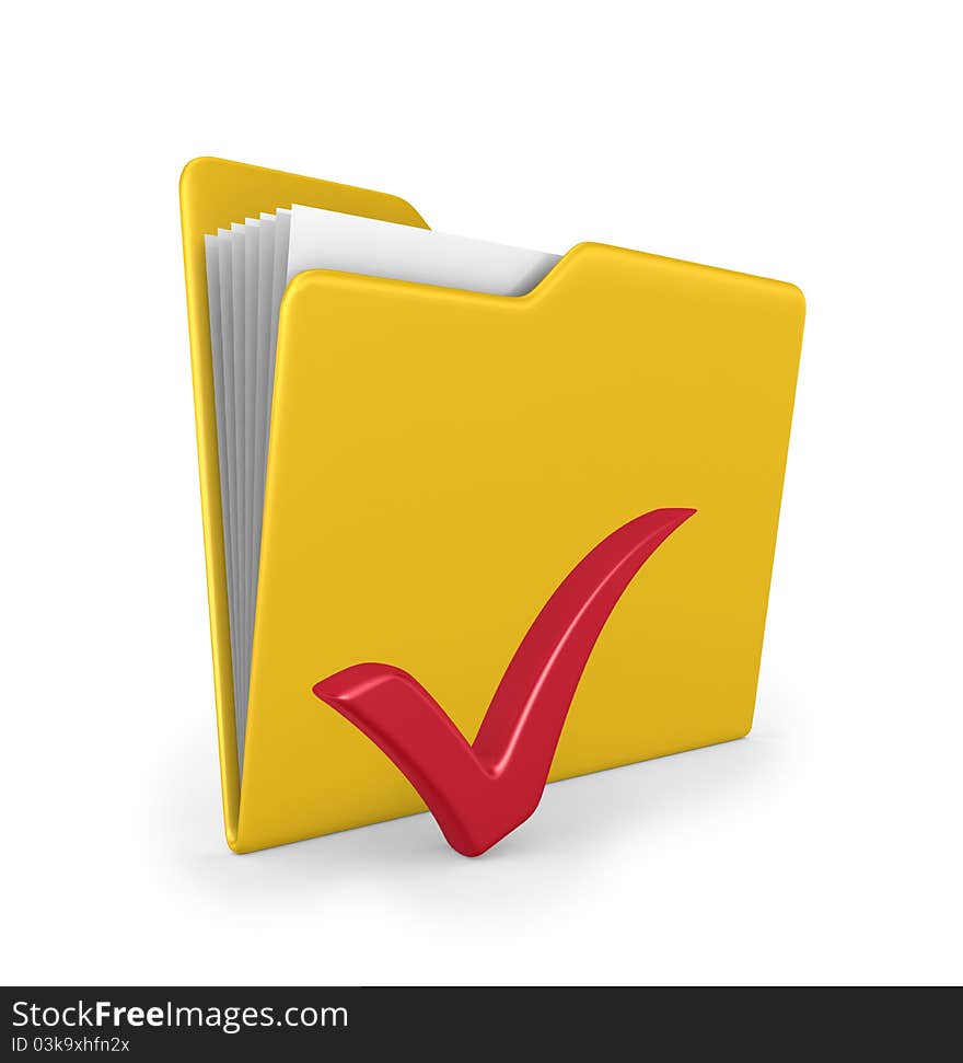 Yellow folder with red check mark