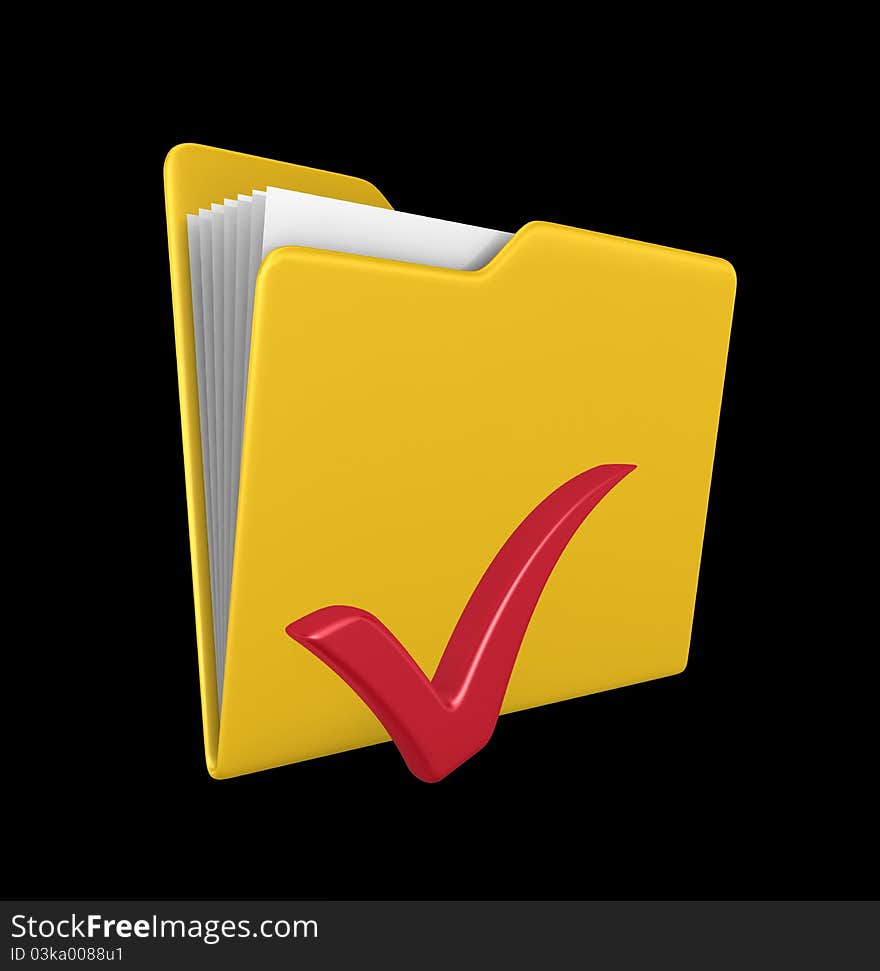 Yellow folder -  3d render